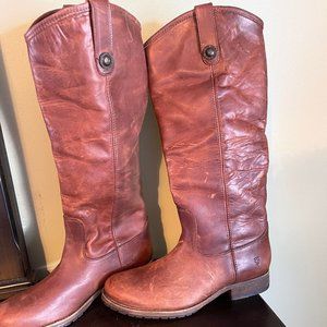 Frye Melissa Button 2 Cognac Boots Size 7
